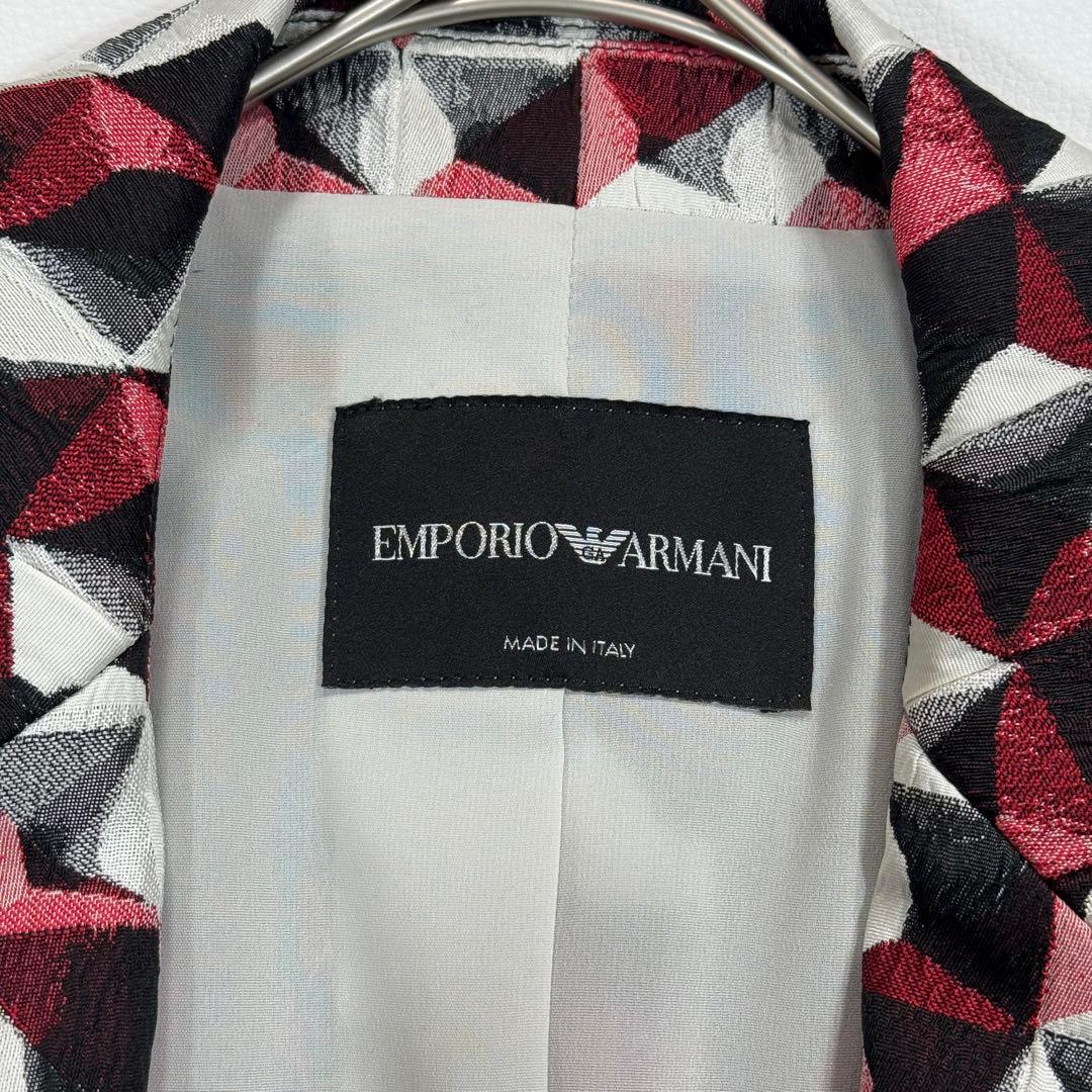 【美品】エンポリオアルマーニ マドラス柄 テーラードジャケット 42