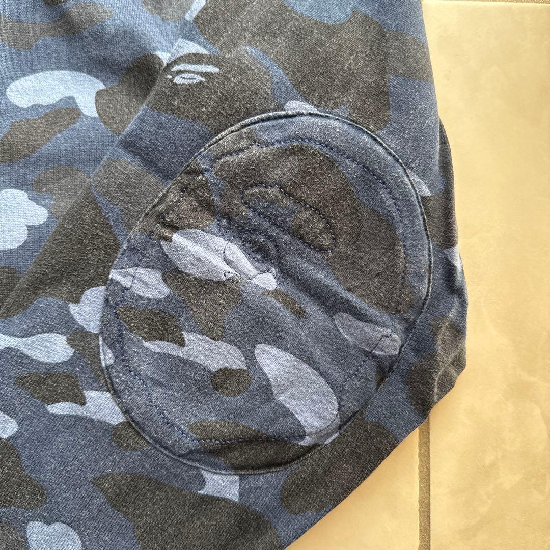 A BATHING APE 青カモ ラガーシャツ