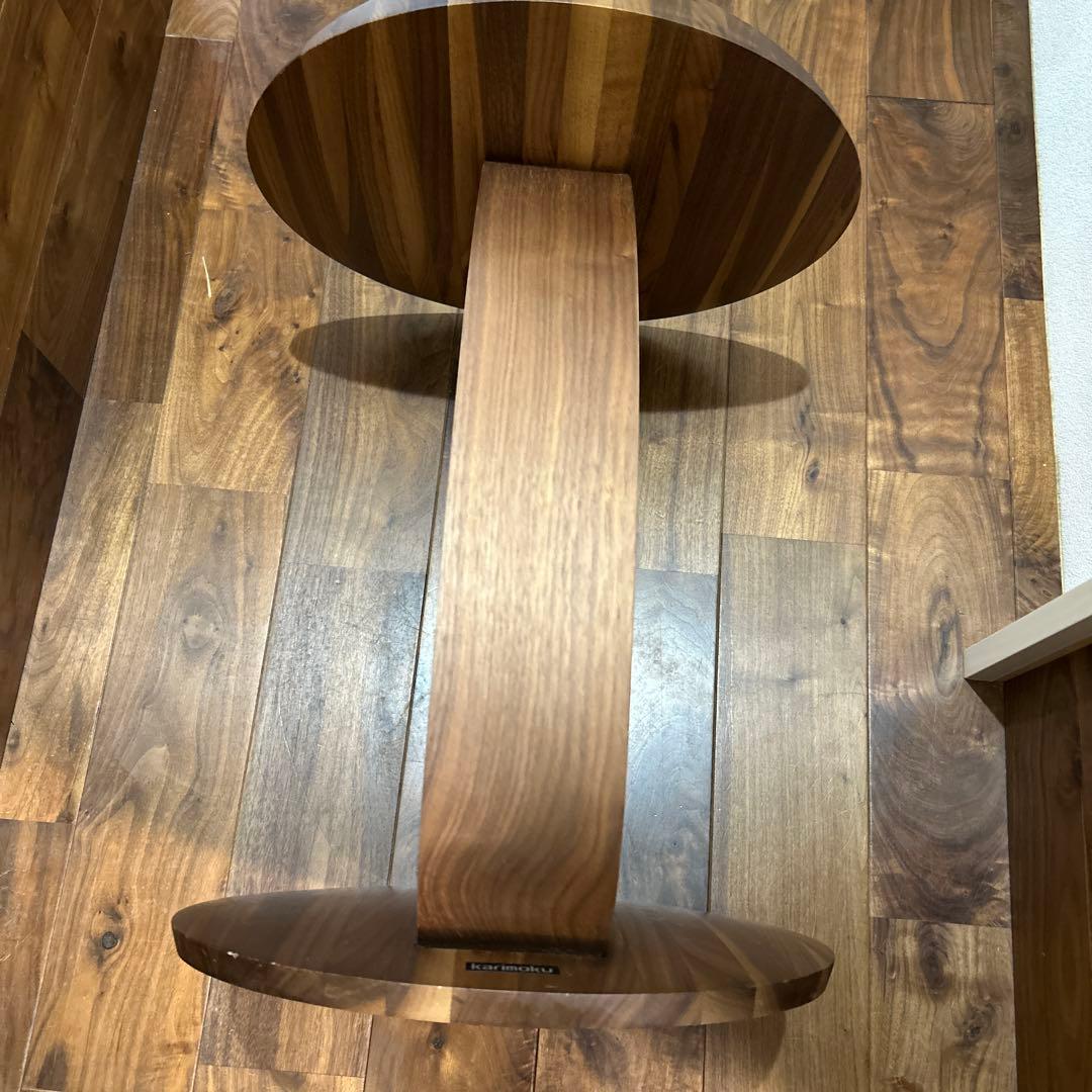 karimoku 木製 円形サイドテーブル