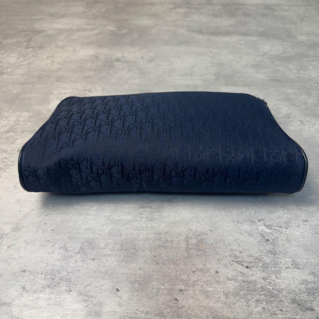 極美品 Christian Dior トロッター柄 セカンドバッグ ネイビー 紺