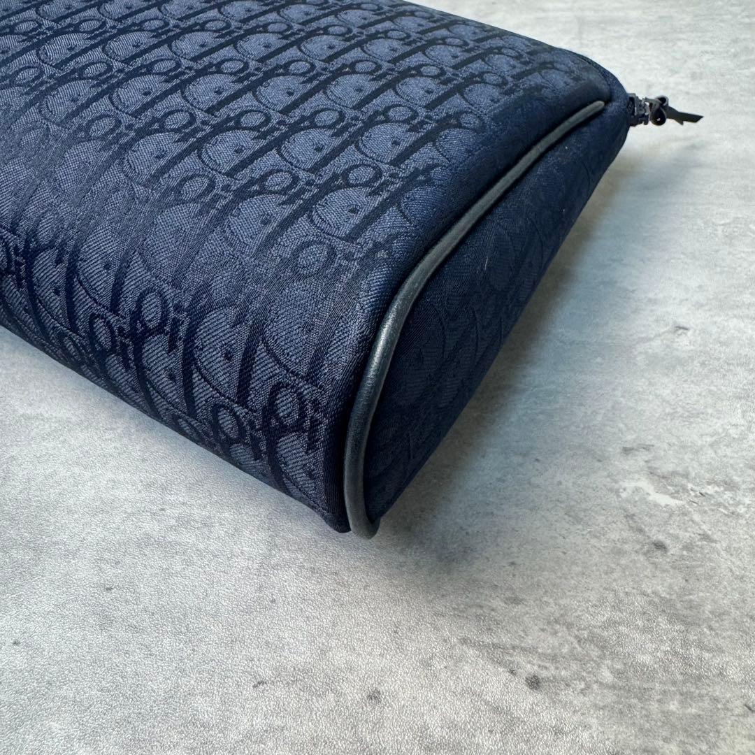 極美品 Christian Dior トロッター柄 セカンドバッグ ネイビー 紺