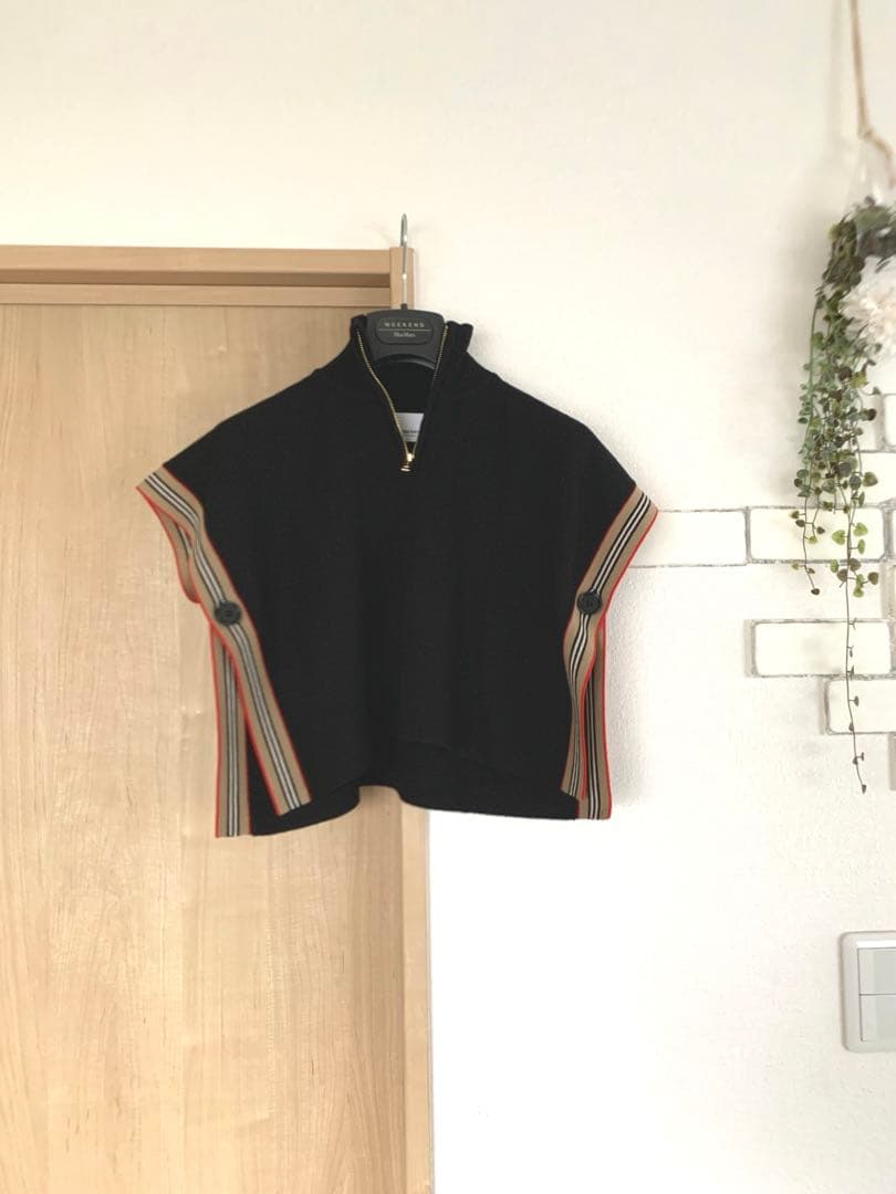 バーバリー　ロンドンイングランド　ティッシ期　ウールポンチョ