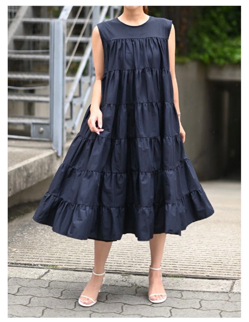 TREFLE+1トレフルプラスワン　フェアリーワンピース　ノースリーブ　ネイビー