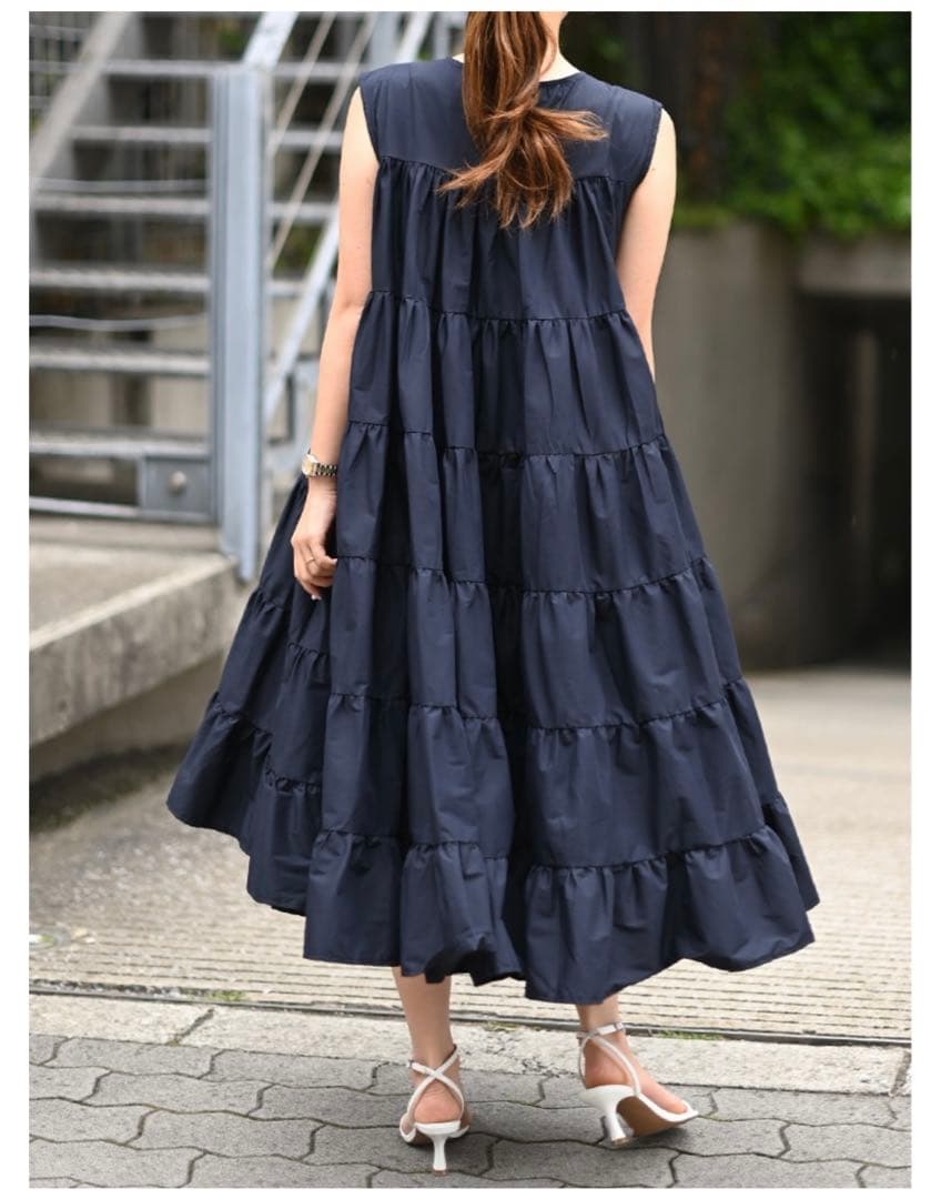 TREFLE+1トレフルプラスワン　フェアリーワンピース　ノースリーブ　ネイビー