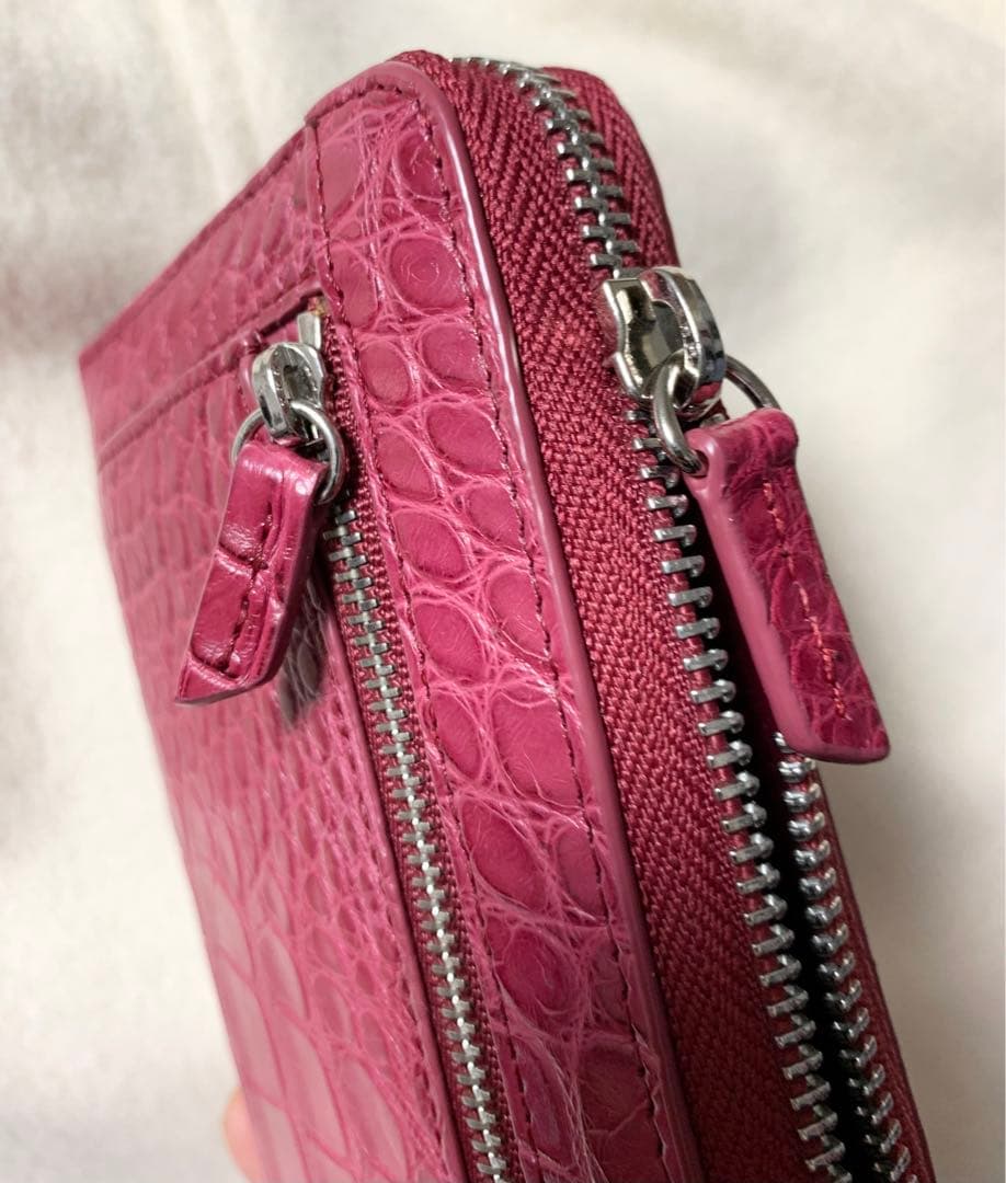 【未使用品】　クロコダイル　長財布　ワインレッド