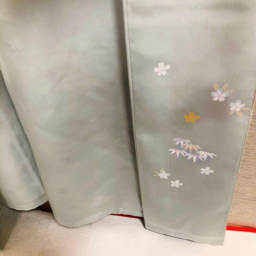 【美品　トールサイズ】京友禅　訪問着　水色　裄丈72.5 身丈173