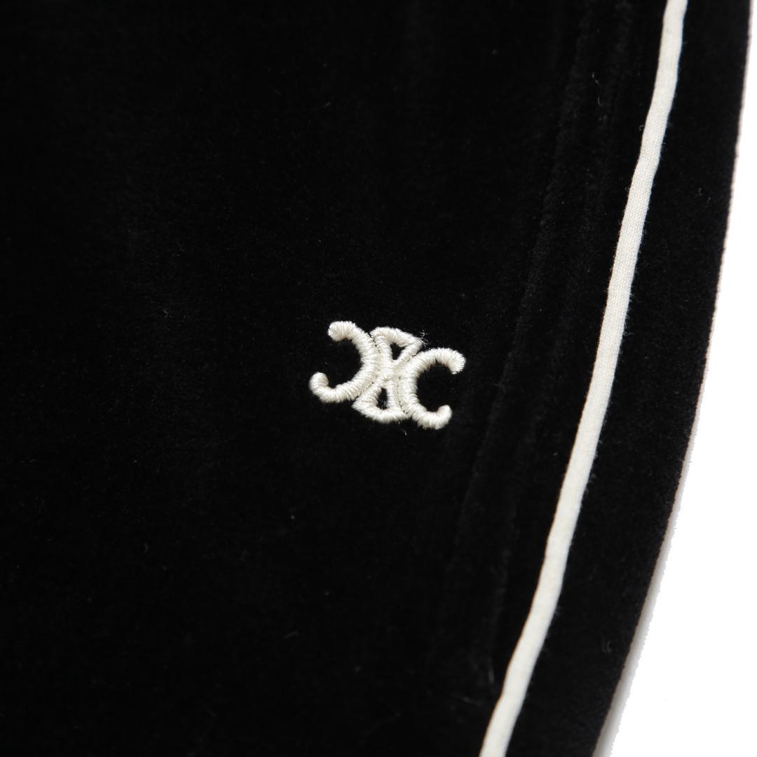 CELINE トリオンフ 刺繍 ベルベット トラックパンツ ベロア ジャージ