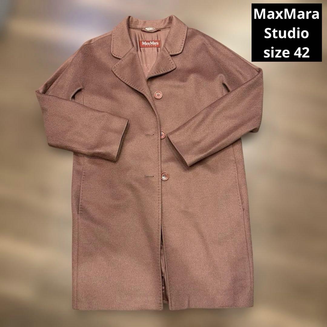 MaxMara スタジオ ロングコート ピンク　size42