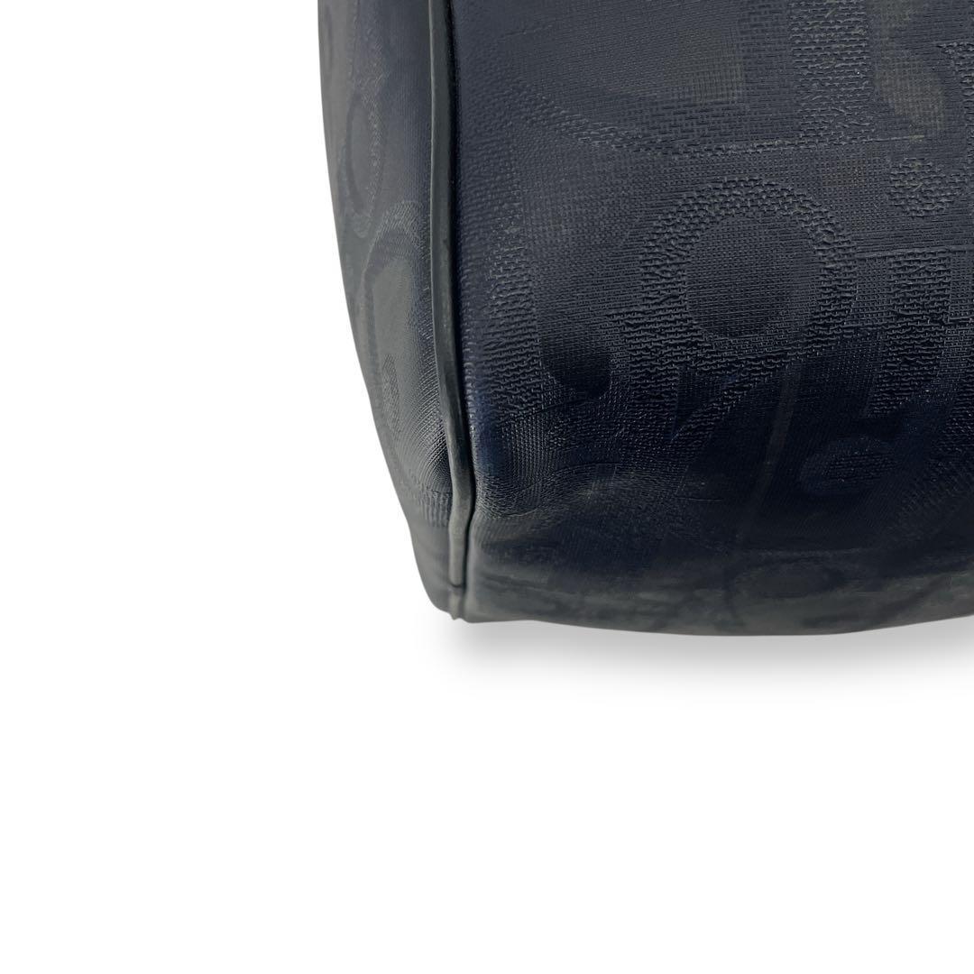 オールド　ディオール　ボストンバッグ　旅行カバン　トロッター　PVCレザー　紺