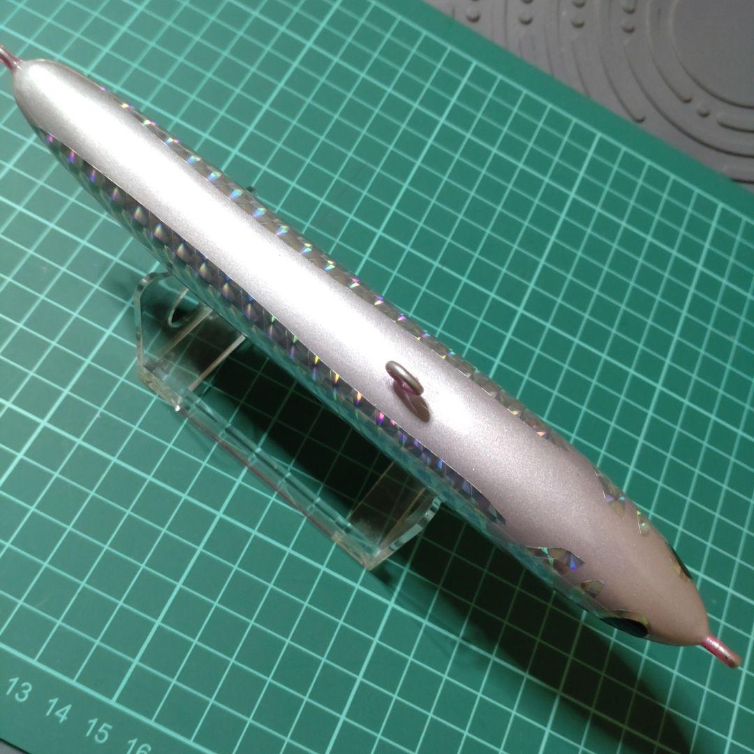 将栄丸　スライドダイバー190F ハンドメイドウッドルアー　ピンクシルバー