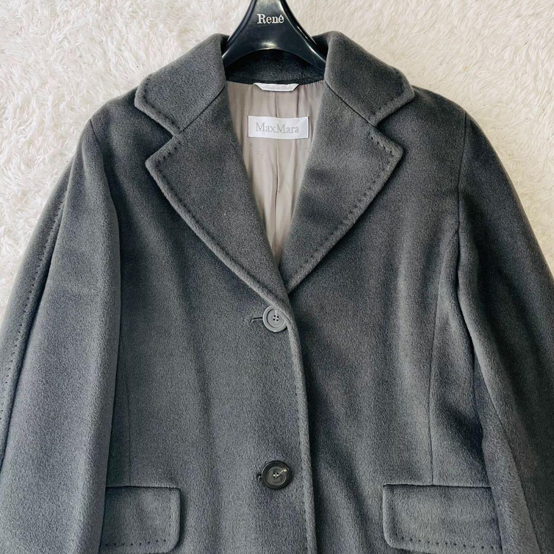 マックスマーラ チェスターコート カシミヤ 白タグ ロング グレー イタリア M