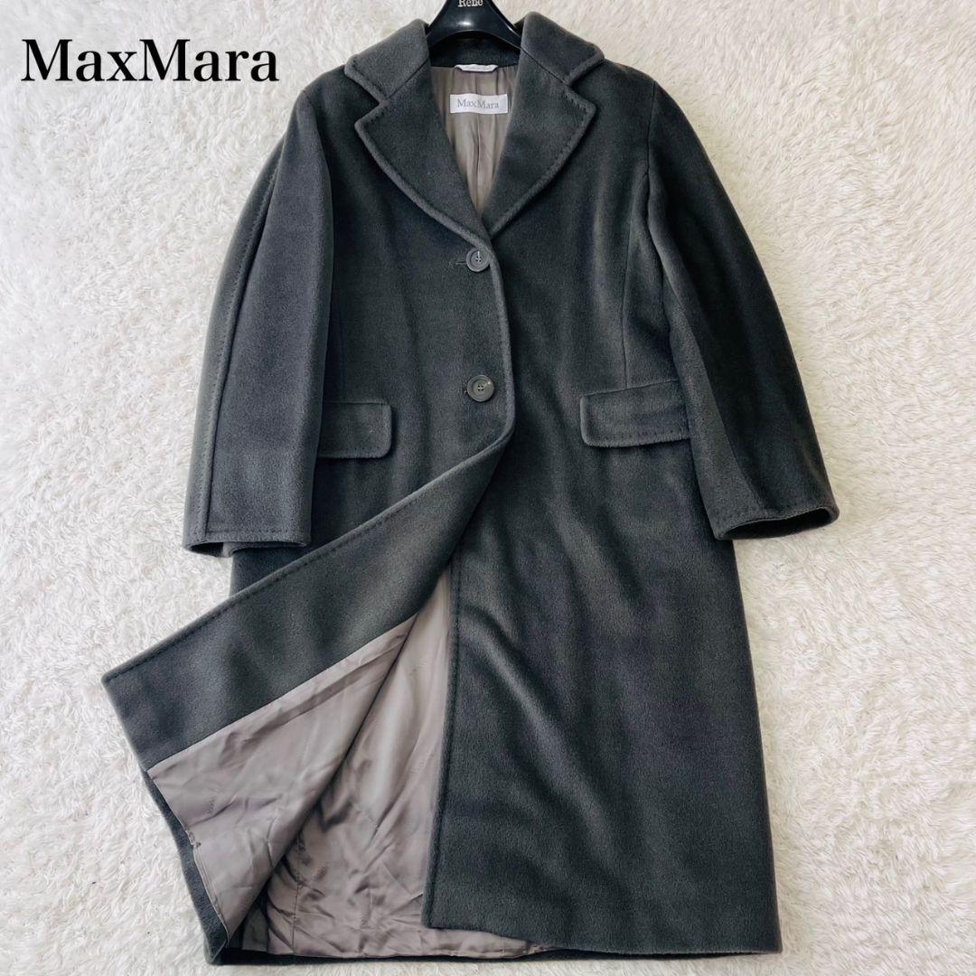 マックスマーラ チェスターコート カシミヤ 白タグ ロング グレー イタリア M