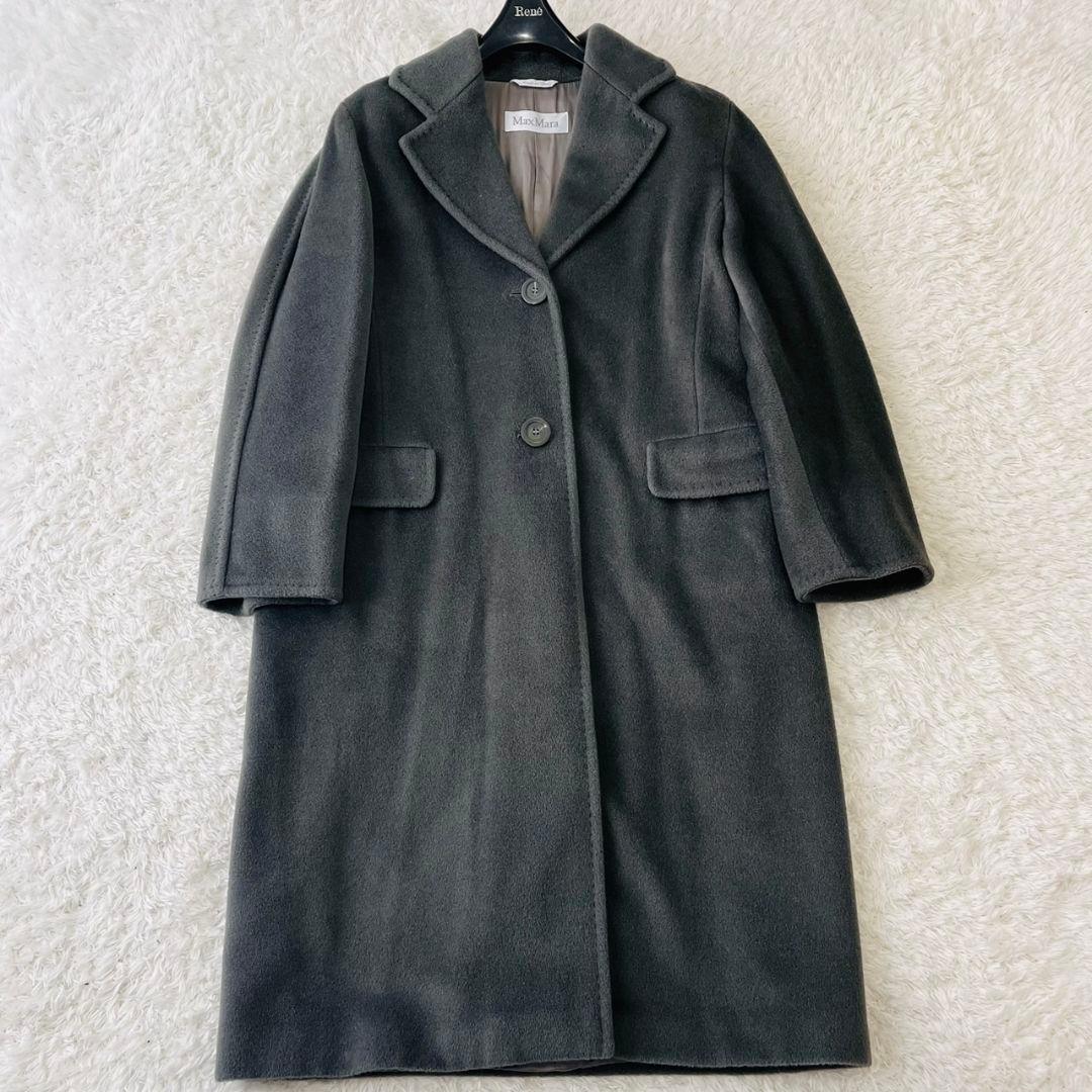 マックスマーラ チェスターコート カシミヤ 白タグ ロング グレー イタリア M