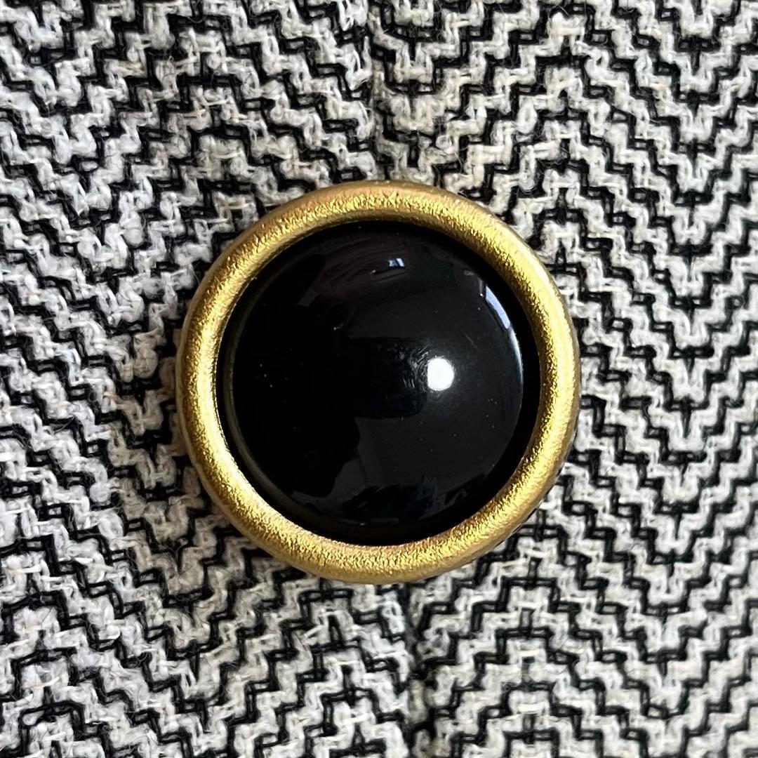 美品✨クリスチャンディオール ノーカラー ツイード ジャケット L ロゴボタン