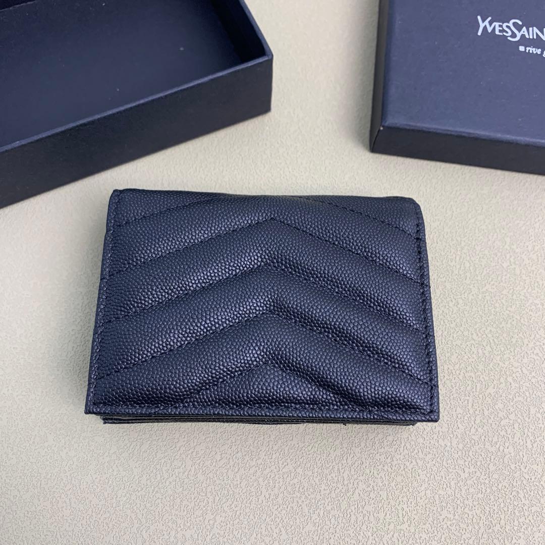 Yves Saint Laurent 二つ折り財布 ブラック