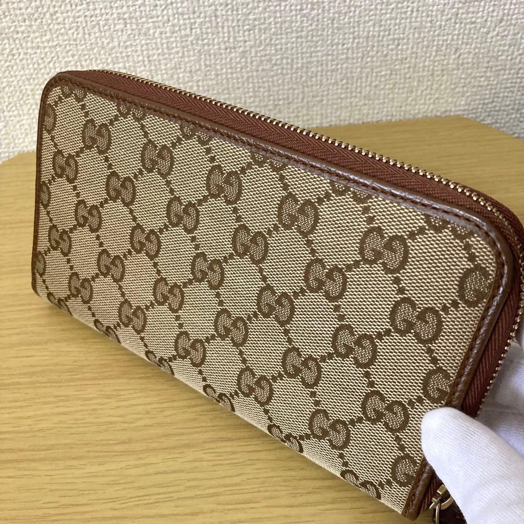 【未使用】GUCCI GGキャンパス　長財布 ベージュ/ブラウン