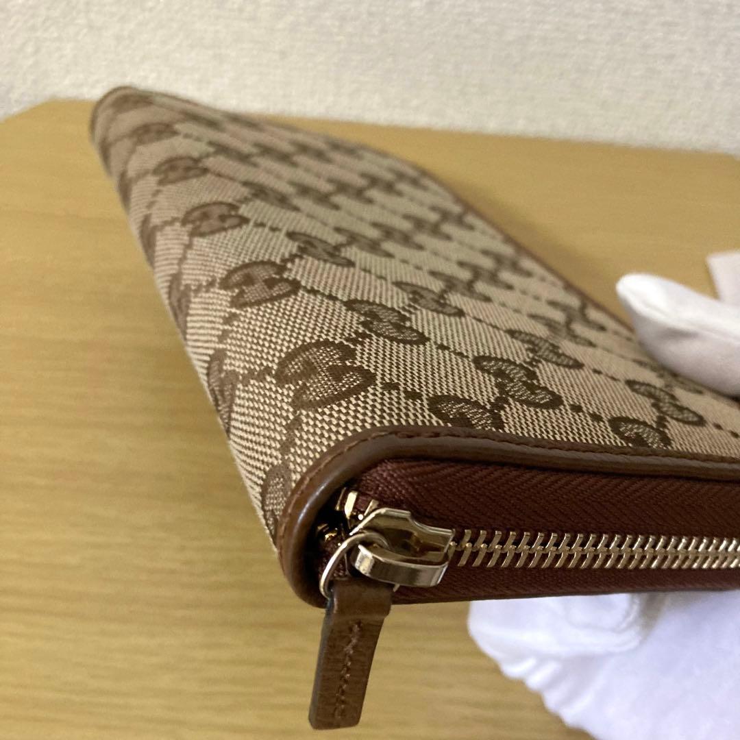 【未使用】GUCCI GGキャンパス　長財布 ベージュ/ブラウン