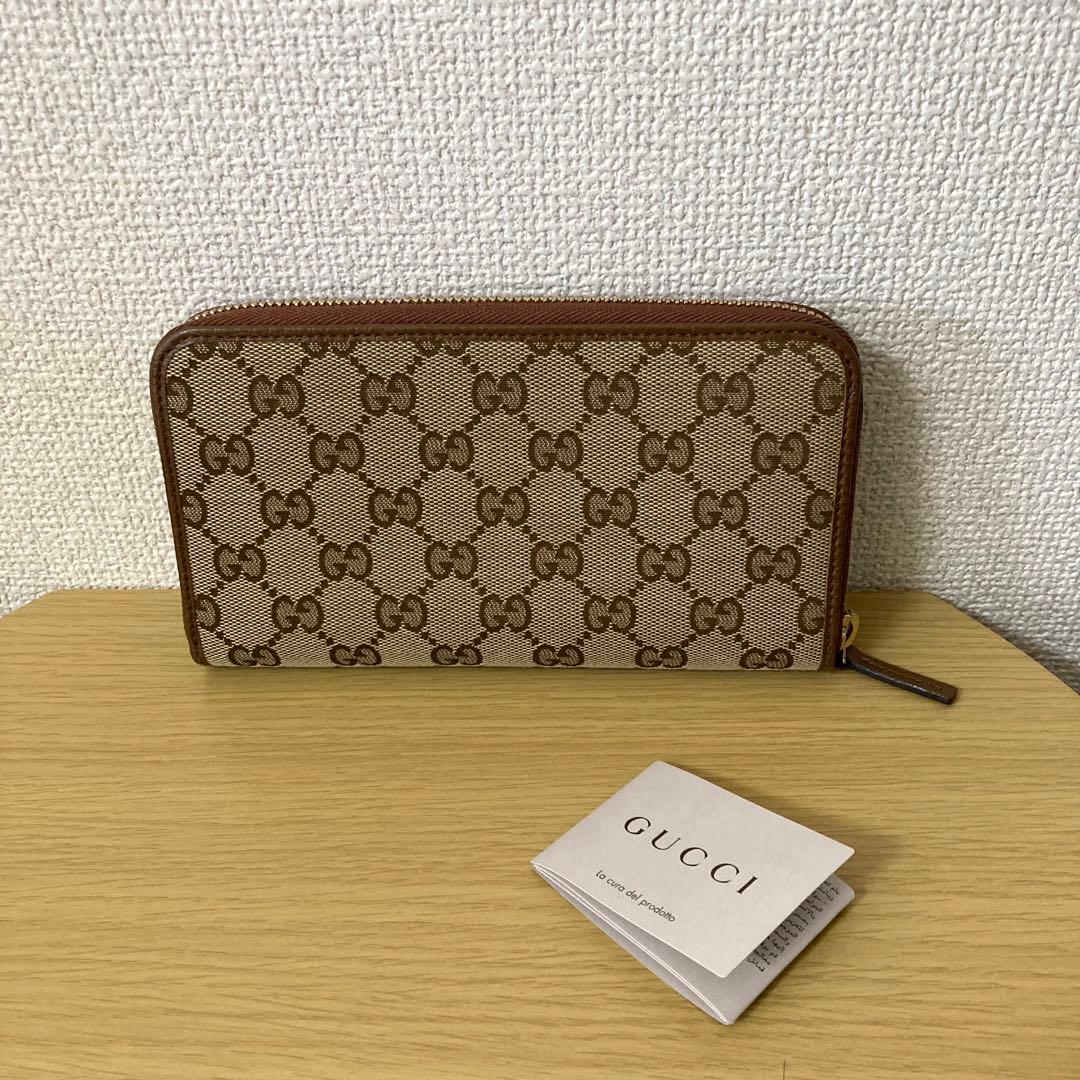 【未使用】GUCCI GGキャンパス　長財布 ベージュ/ブラウン
