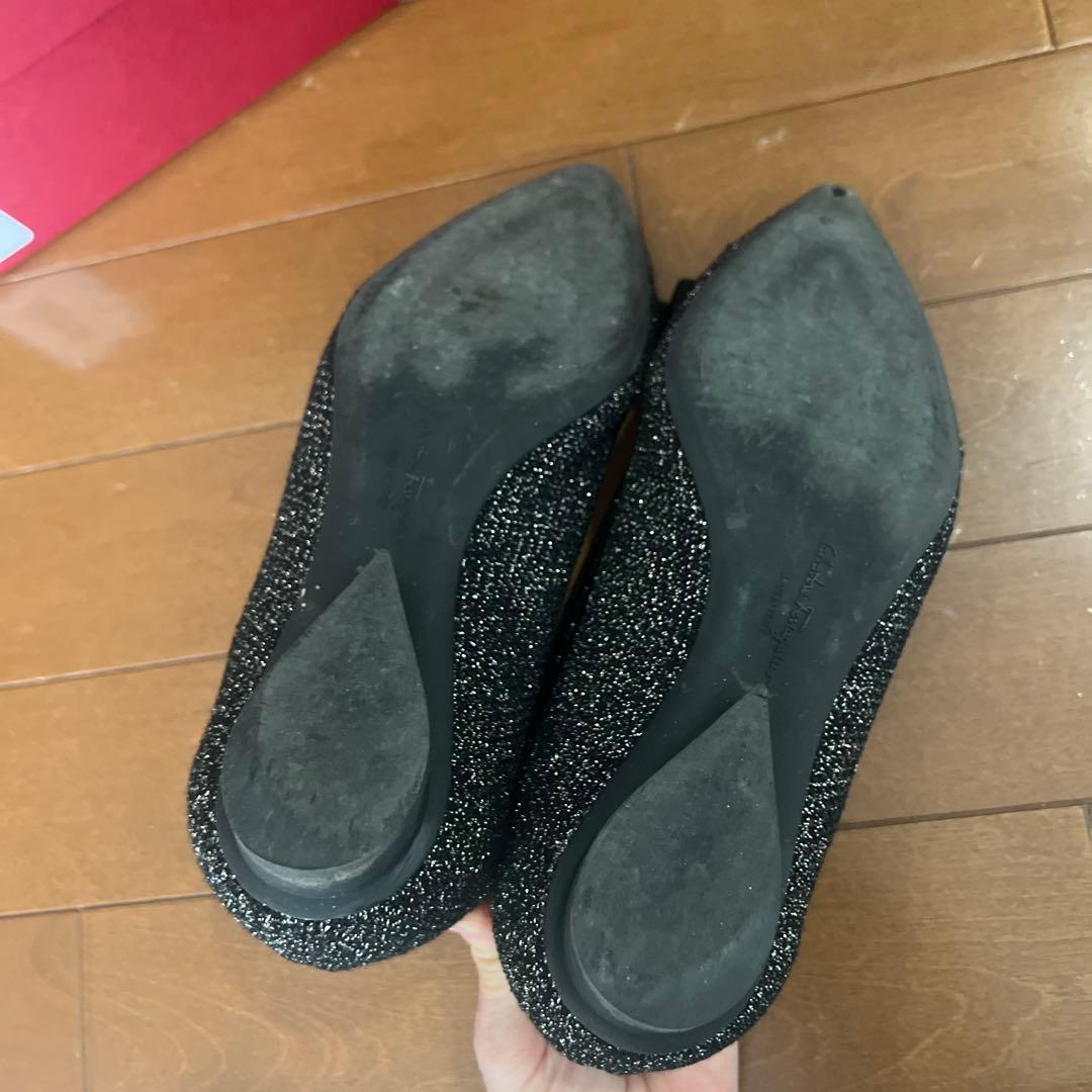 Salvatore Ferragamo ブラック フラットシューズ　6 23.5
