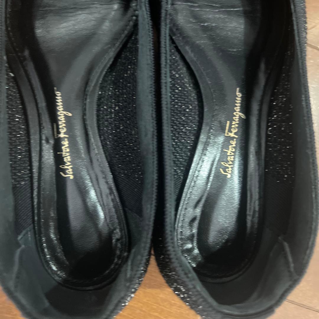 Salvatore Ferragamo ブラック フラットシューズ　6 23.5
