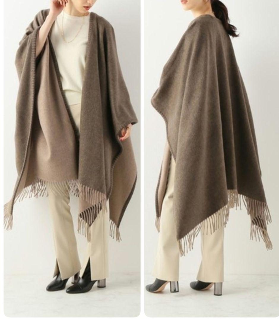 極美品 定価14.3万 アロンピ カシミヤ100% リバーシブル ケープ コート