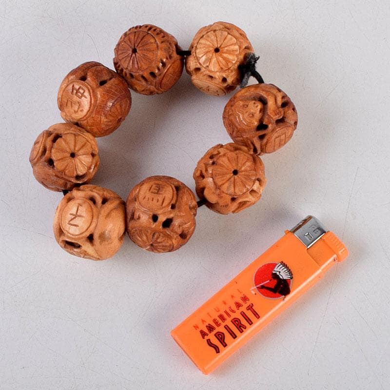 時代提げ物　木彫　干支　根付　トンボ玉　数珠　念珠　装飾品　N　8780