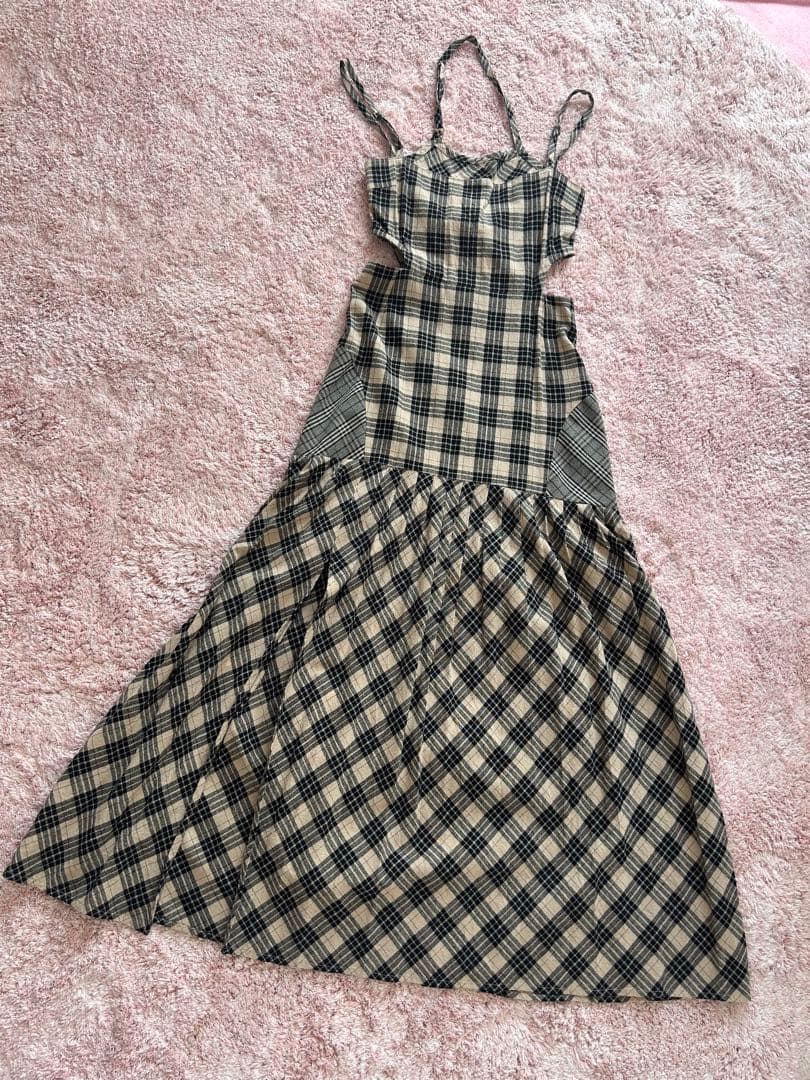 andmary アンナチェックドレス　ベージュ