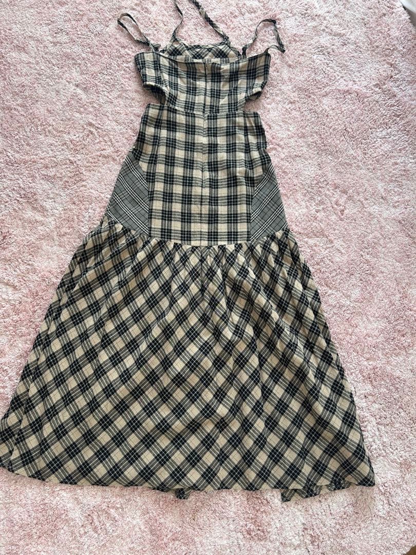 andmary アンナチェックドレス　ベージュ