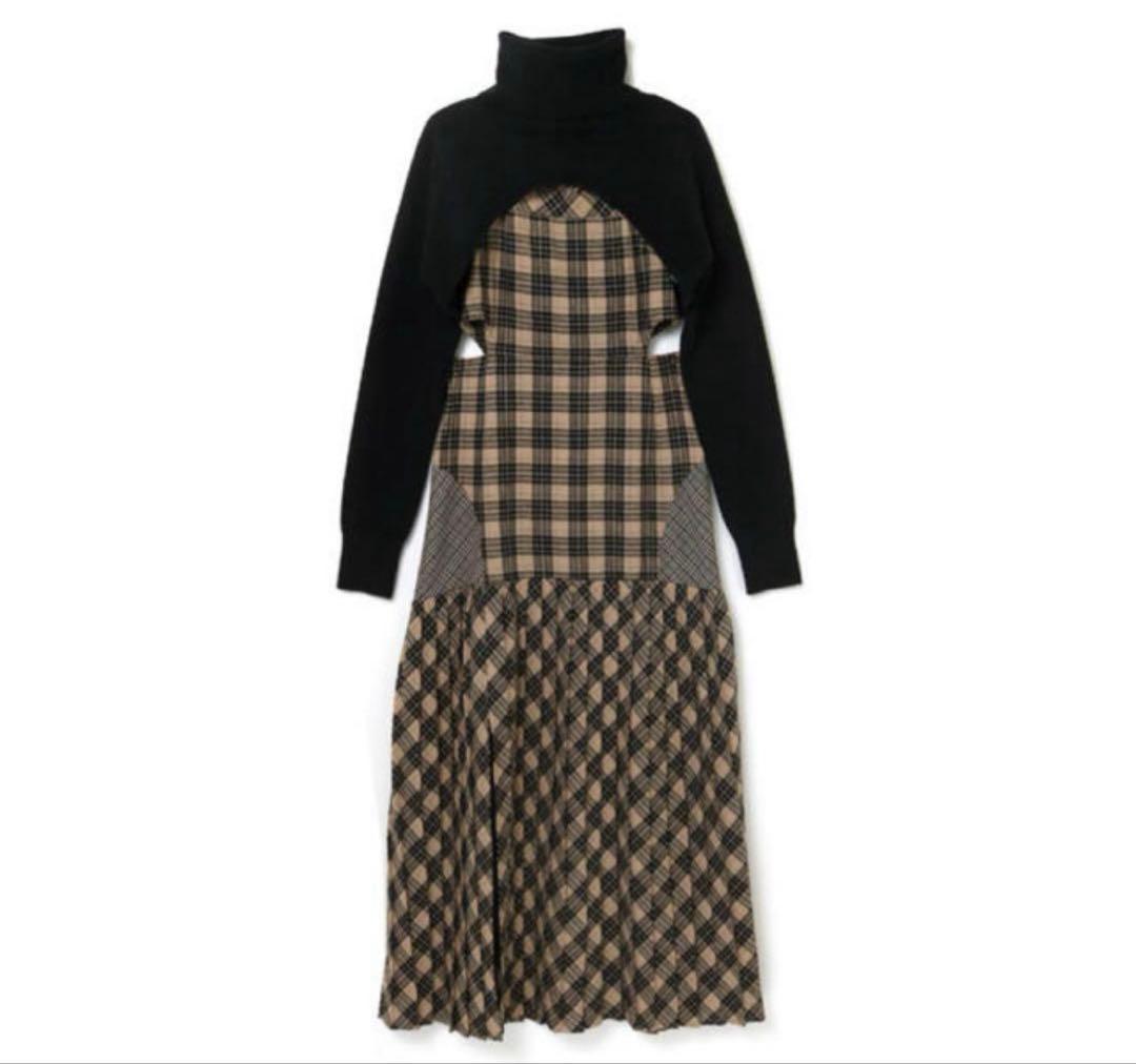 andmary アンナチェックドレス　ベージュ