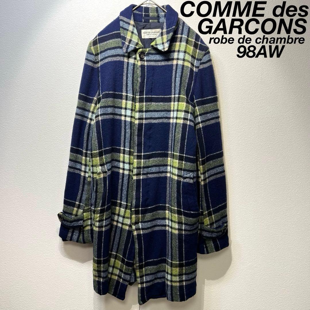 希少 美品 98年製 ローブドシャンブル コムデギャルソン チェック コート