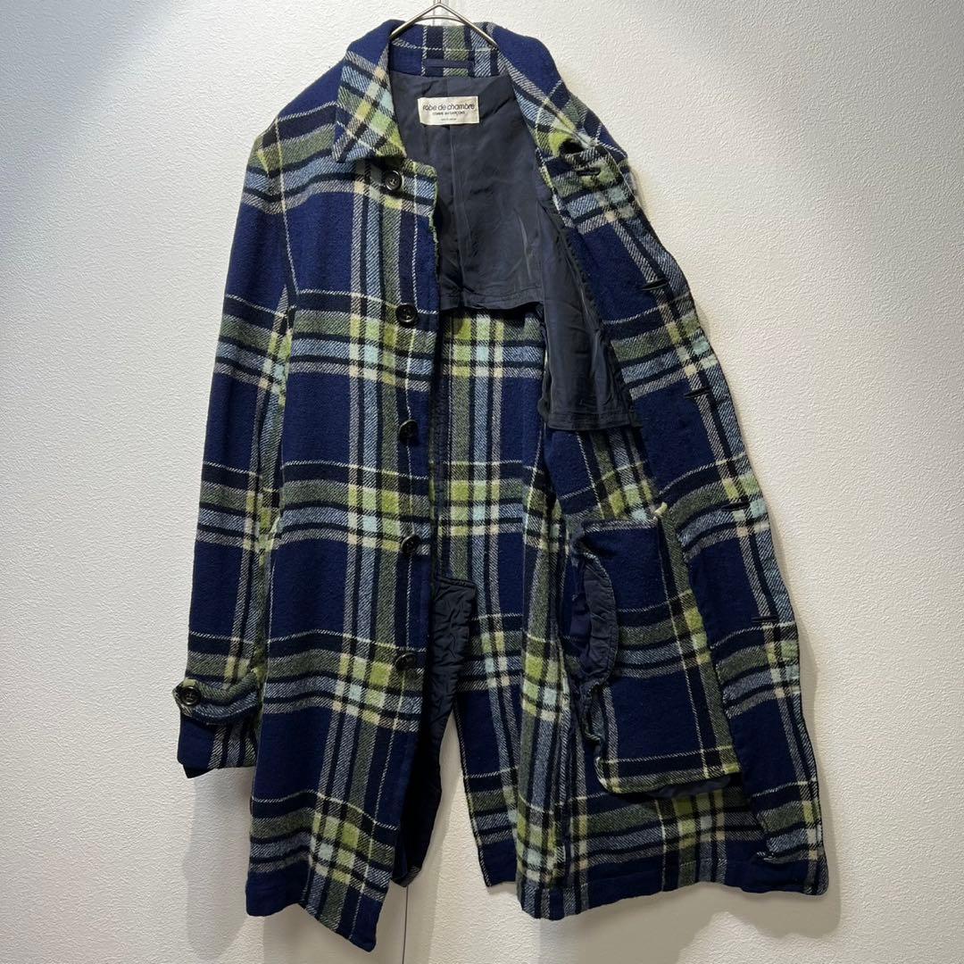 希少 美品 98年製 ローブドシャンブル コムデギャルソン チェック コート