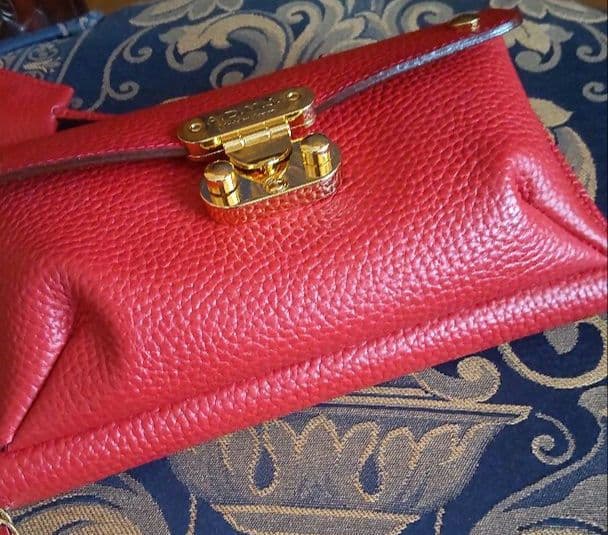 牛革/ 前ポケット付きウォレットバッグ