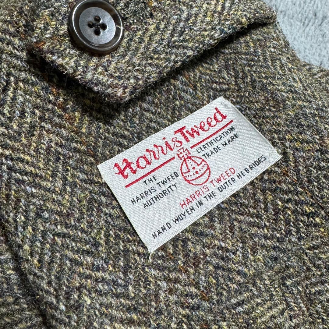 Harris Tweed ウール ミドルコート ヘリンボーン ツイード Mサイズ