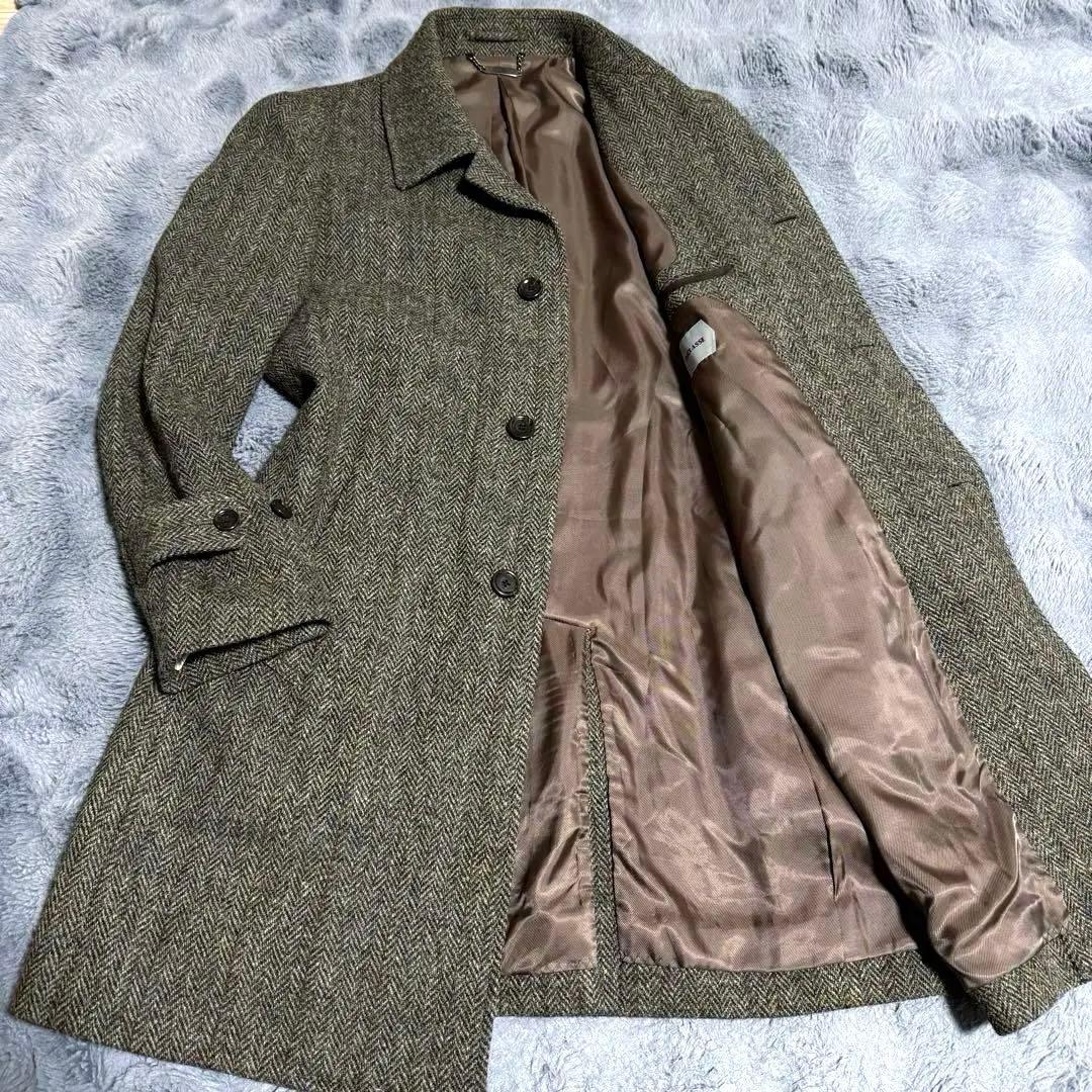 Harris Tweed ウール ミドルコート ヘリンボーン ツイード Mサイズ