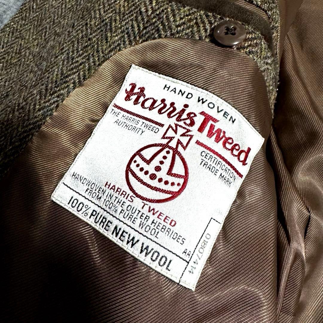 Harris Tweed ウール ミドルコート ヘリンボーン ツイード Mサイズ