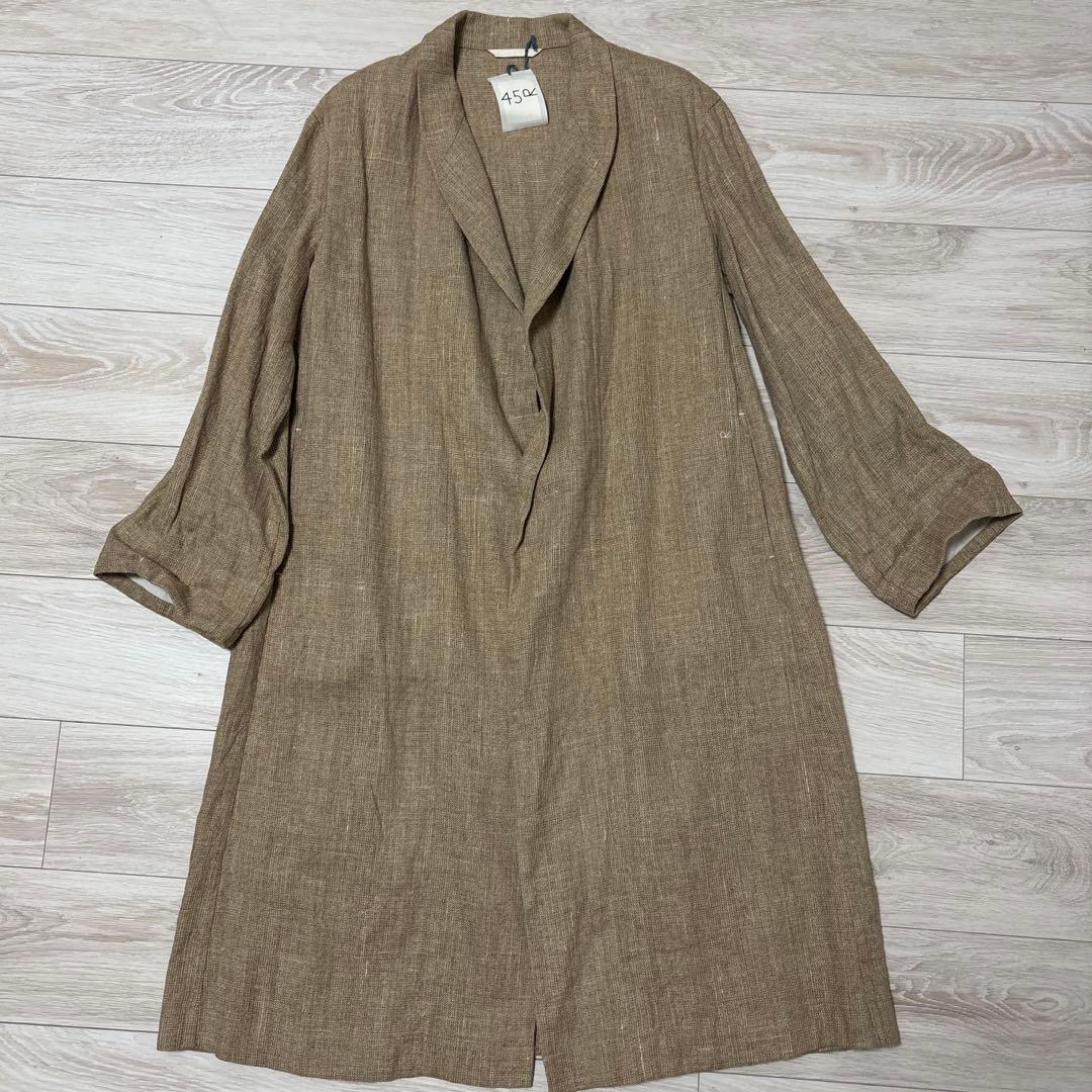 【新品・タグ付】45R リネン ベージュ コート Mサイズ