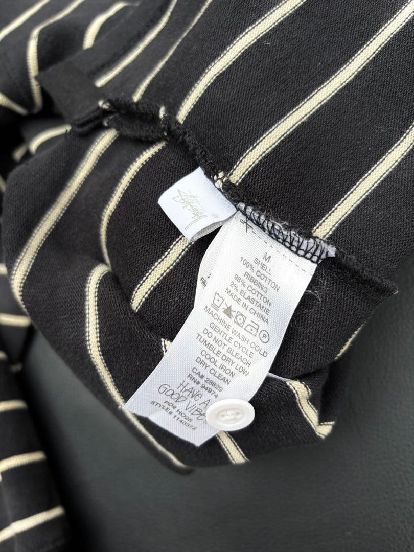 数回着 美品 25年モデル Stussy STRIPED RUGBY SHIRT