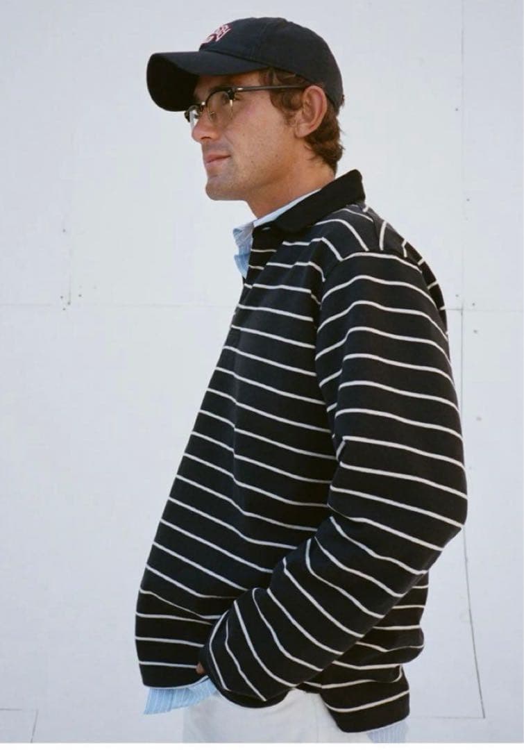 数回着 美品 25年モデル Stussy STRIPED RUGBY SHIRT