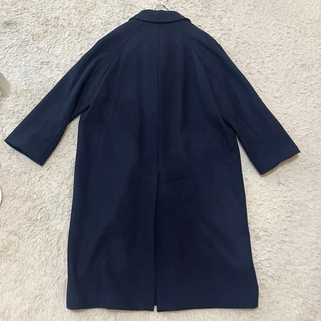 お値下げZARA 　ウールブレンドオーバーコート　ネイビーブルー　M L