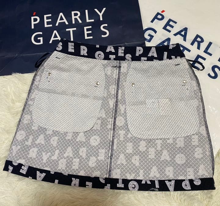 パーリーゲイツ アートピケダイヤカットロゴプリントスカートレディスサイズ1