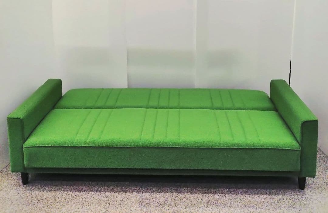 展示アウトレット カリモク60 スリーピングソファ タープグリーン ソファベッド