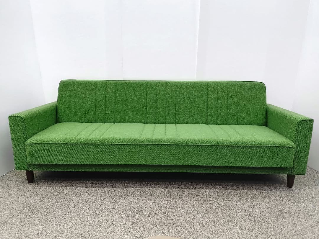 展示アウトレット カリモク60 スリーピングソファ タープグリーン ソファベッド