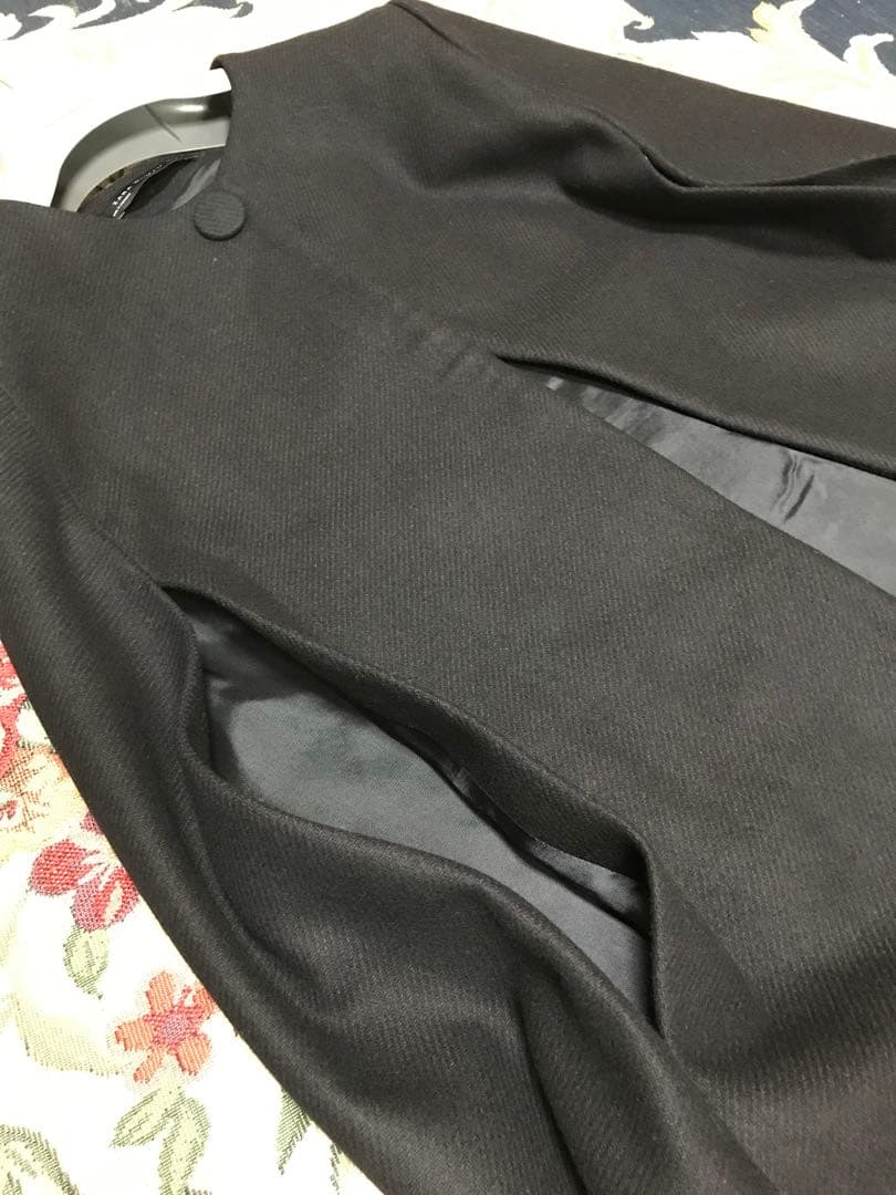 綺麗　ザラ　ZARA マント　ケープ　ブラック　ロング