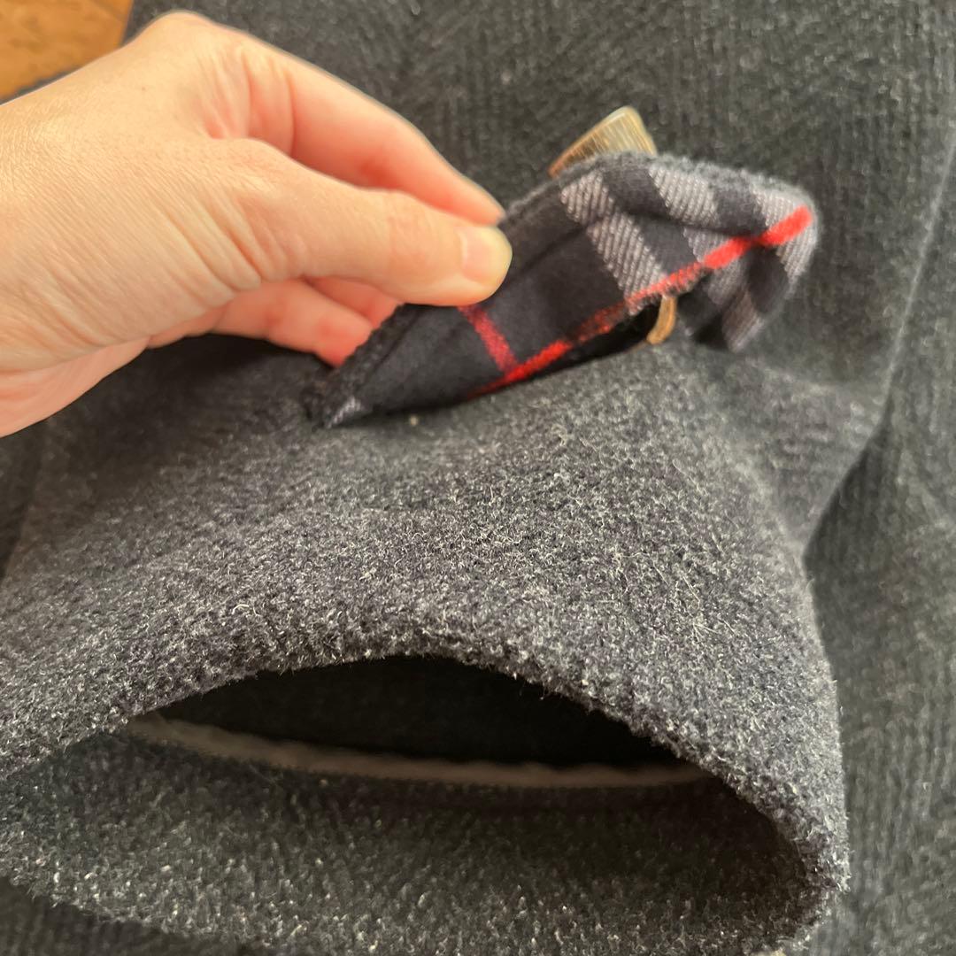 Burberry's ブラック ダッフルコート XL チェック