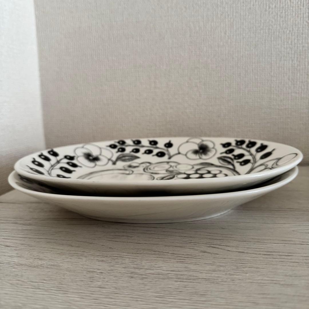 アラビア　パラティッシ　オーバルプレート　ブラック2枚組　ARABIA 匿名発送