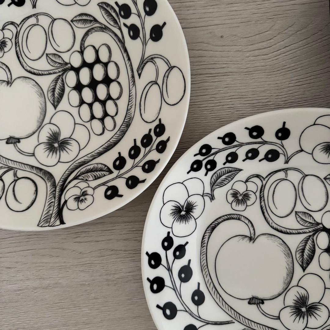 アラビア　パラティッシ　オーバルプレート　ブラック2枚組　ARABIA 匿名発送