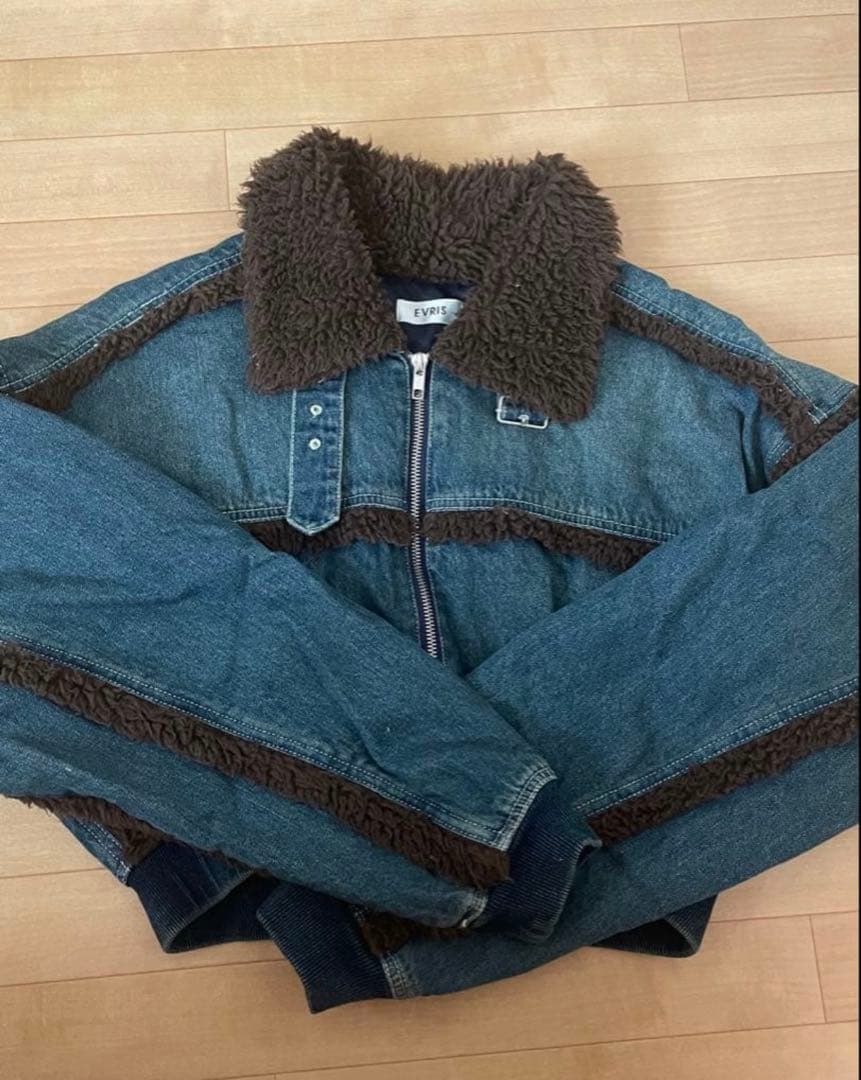 EVRIS デニムボア ブルゾン＆ミニスカート (セットアップ)