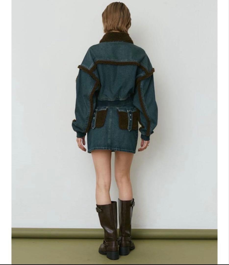 EVRIS デニムボア ブルゾン＆ミニスカート (セットアップ)