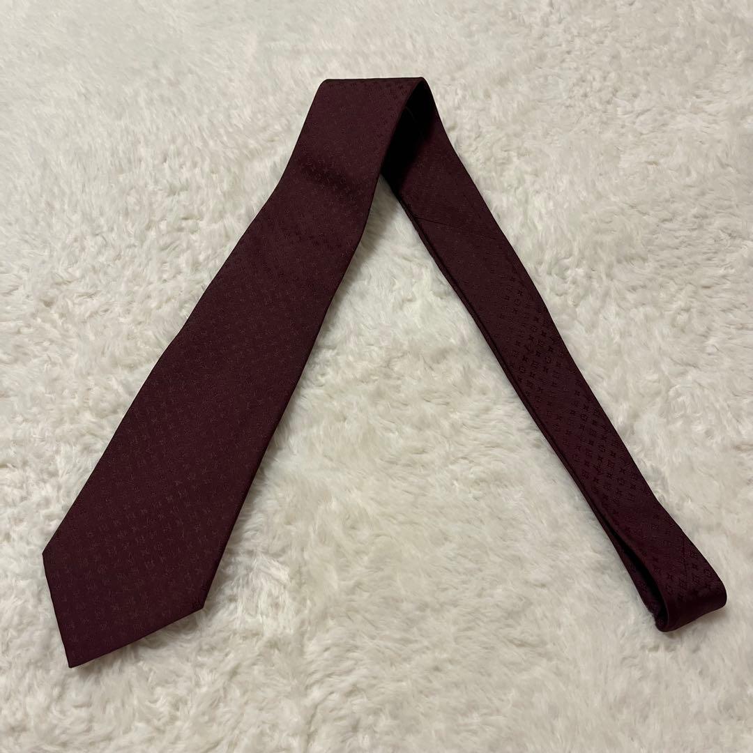 極美品！ 現行品 ルイヴィトン ネクタイ モノグラム ボルドー