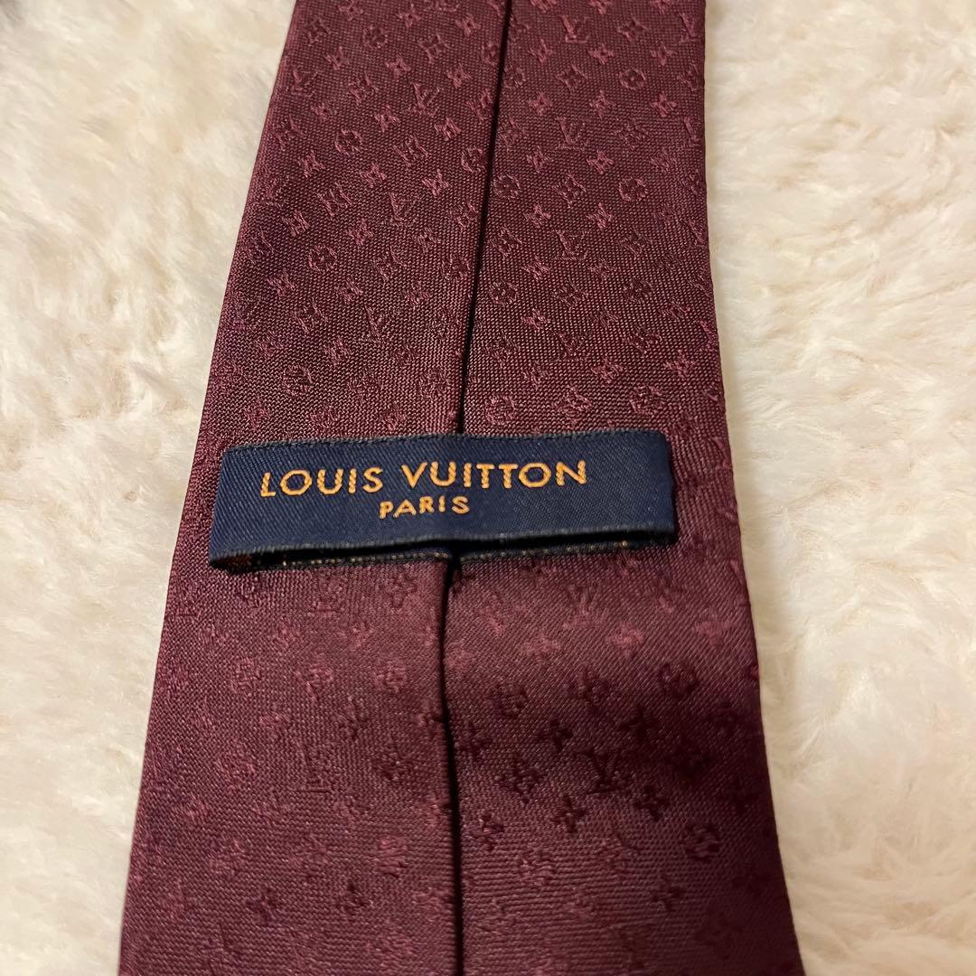 極美品！ 現行品 ルイヴィトン ネクタイ モノグラム ボルドー